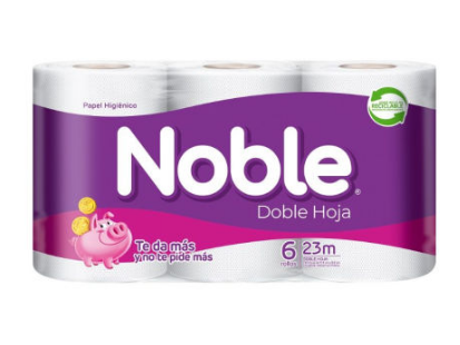 Papel Higienico Noble Doble Hoja 6 Rollos de 23mts