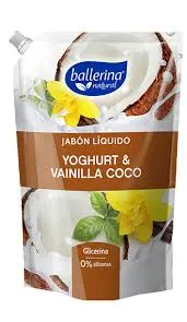 Ballerina Natural Jabón De Glicerina Líquido Con Yoghurt & Vainilla Coco 900ml