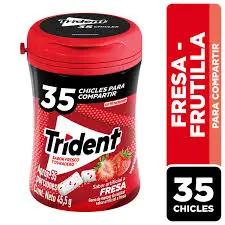 Chicle Trident sin azúcar sabor frutilla botella 35 un