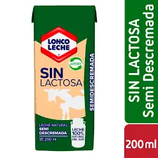 Leche Natural Lonco Leche Semidescremada Sin Lactosa 200 ml