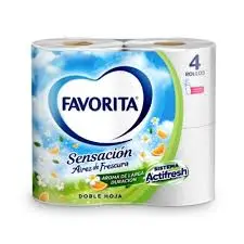 Papel Higiénico Favorita Sensación Aires de Frescura 4 uni