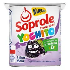 Soprole Yogurt Batido  Sabor a Mora 120g.