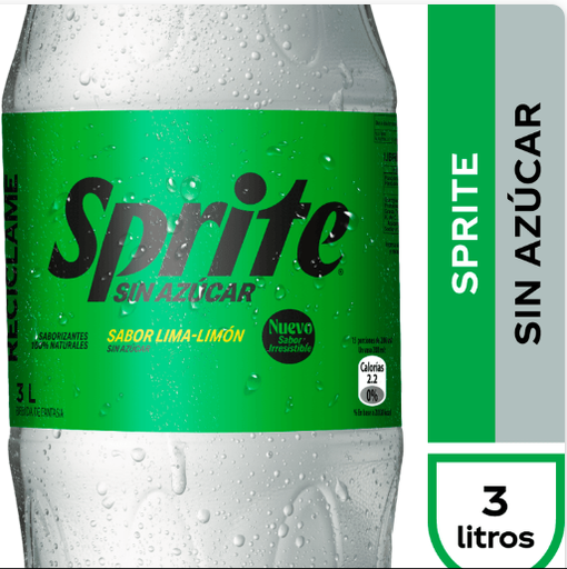 Sprite Sin Azucar 3L Desechable Sprite Sin Azucar 3L Desechable
