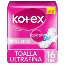 Toalla Higiénica Kotex Ultrafina Extra Suave 16 Un