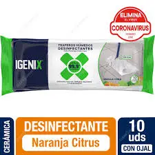 Traperos Húmedos Desinfectantes Igenix Naranja Citrux