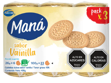 Galleta Mana Vainilla 136g