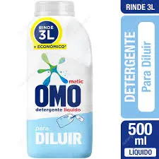 Detergente Líquido Omo Matic Para Diluir 500 ml Rinde 3 Lts