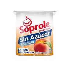 soprole sin azucar batido sabor durazno 120g